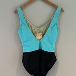 Miracle suit swim 2 tone blue & black one piece slimming swimsuit Photo 3