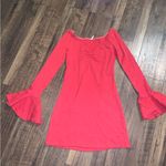 Free People Red Long flare knit Sleeve  like to party dress  boho revolve spring Photo 1
