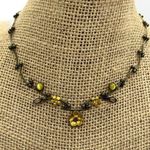 6 Piece Gold Tone Jewelry Lot Solitaire CZ Ring Necklace Butterfly Brooch Choker Photo 0