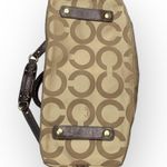 Coach Op Art Large Sabrina H0826-12943 Khaki Sateen/Leather Satchel Bag Photo 4