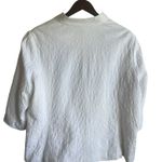 CJ Banks Women Quilted Jacket 2X Ivory Frayed Flower Applique' Shabby Chic Photo 2