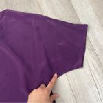 Vintage Silk Top short sleeve crop womens Purple (size 8) contemporary classic Photo 4