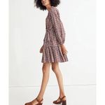 Madewell Seersucker Wrap Mini Dress in Dark Merlot Plaid Print Burgundy Red, XS Photo 10