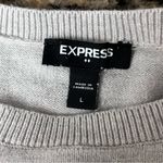 EXPRESS Grey Sweater Blouse Womens Cotton Coquette Cottegecore Preppy L Coastal Photo 8