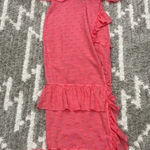 SALONI Rose Polka Dot Ruffled Coupe Silk Midi Dress sz 0 Pink Photo 0