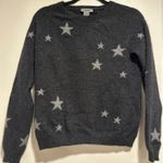 Premise Sz: M Grey with Stars 100% Cashmere Pullover Crewneck Sweater. Photo 0