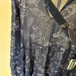 Modcloth  NWT Sheer Blue Constellation Print Babydoll Dress Size L Photo 3