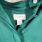 J.Crew  Green Drapey Satin‎ Button Up Top Photo 2