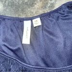 Tacera Tecera Women’s Navy Blue Lace Overlay Dress Bell Sleeves Size 1x Lined Photo 5