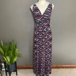 Handbook Petite Maxi Dress P Geometric Print Sleeveless Deep V Back Boho Chic Photo 1