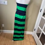 Gap Rugby Stripe Navy & Green Strapless Maxi Dress Size large Photo 6
