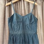Mossimo Chambray Denim Spaghetti Strap Fit & Flare Circle Print Dress Medium Blue Photo 2