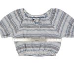 Madewell Jacquard Keyhole Striped Crop Top XS Photo 6