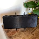 Gunne Sax Black Ruched Clutch Rhinestone Flower Evening Bag Formal Purse Photo 4