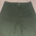 Anthropologie Maeve The Colette Ankle Cropped Linen Wide Leg Pants Green 31 Photo 3