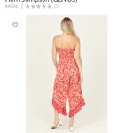 Angie  Teal and White Smocked Bodice Angled
Hem Jumpsuit (Q5V65) Photo 2