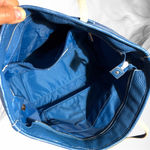 Coach Blue Denim Taxi Zip Tote Bag Leather Trim with COA Photo 15