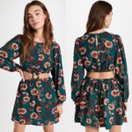 MINKPINK Floral Cut Out Ring Long Sleeve Scoop Neck Olivia Mini Dress L Photo 1