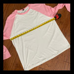 SheIn Pink Sleeves/white Longsleeves T-Shirt - Size Large with bag Photo 5