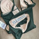 Starbucks Shade & Shore Ribbed Plunge Deep V-Wire One Piece Swimsuit Dark Green Size M NWT Photo 9