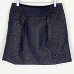 Ann Taylor LOFT Gold Shimmer Mini Skirt New Navy Blue Size 8 Photo 5