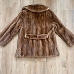 Luxury Cute Custom Made Fur Genuine Light Brown Mink Short Coat, Mint Vintage Tan Size L Photo 9