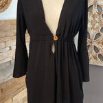 J. Valdi Black Long flared Sleeve beach covrr Photo 0