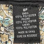 Briggs New York Womens 8P Jacket Black Quilted Coat Snap Up Paisley Lined Photo 6