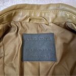 All Saints Balfern Leather Jacket Women US00 Moto Tan Camel Mustard Photo 5