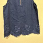 Madewell  Iris Lace Chambray Tank Top Embroidered Floral Blue Size Small S Photo 4