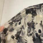 Classiques Entier  Grey & White Silk Floral Print Ruffled Wrap Blouse Top Women M Photo 8