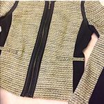 Alfani π tweed collarless knit green jacket Photo 3