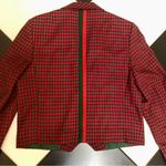 Vintage Edith Moser Cropped Blazer Red & Green Diamond Pattern sz 38 US SZ 10 Size M Photo 7