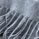EXPRESS Striped Gray & White Blanket Scarf with Fringe Photo 2