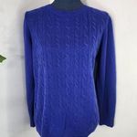 Talbots Royal Blue Crewneck Cableknit Sweater Photo 0