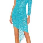 Giuseppe Di Morabito Lace One Shoulder Midi Dress in Light Blue Size undefined Photo 0
