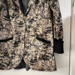 NU Long Line Jacket Soft Jersey Blazer Crackled Splatter Printed Edgy Goth Punk Black Size M Photo 1