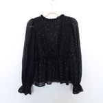 Blu Pepper Womens Blouse Size M Black Celestial Long Sleeve Witchy Whimsigoth Photo 5