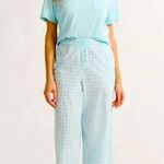 NWT Cotton Pajama Bottoms Blue Size M Photo 0