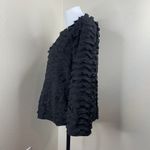 John Mark Jacket Topper Women’s Sz L Black Ruffles 3 Clasp Texture Cardigan Top Photo 3