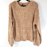 BLANK NYC Womens Sweater Chunky Ribbed Knit Scoop Neck Heathered Brown Size L Photo 0
