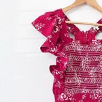 Sea Alessia Print Smocked Jumpsuit in Red Size 6 Photo 3