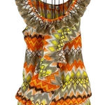 Cato Sleeveless Ruffle Zig Zag Blouse Boho Women’s Size Medium Photo 0