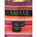 Lauren Ralph Lauren Pink Yellow Purple Stripe Button Front Shirt Medium Photo 3