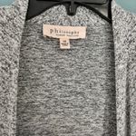 Philosophy 1X Open Front Knit Heather Gray Cardigan Modern Rustic Neutral Staple Photo 1