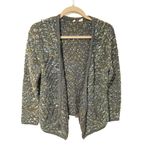 Anthropologie Moth Small Keavy Jaquard Sweater Textured Blue & Green Cardigan Photo 2