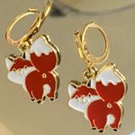Handmade Earring Fox Kawaii Dangle NEW Photo 1