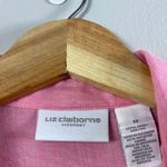 Liz Sport Pink Linen  Liz Claiborne Button Front Blouse M Photo 2