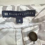 Elliott Lauren Leaf Print Pants Sz 8 Cropped Resort Chic Botanical White Gray Photo 5