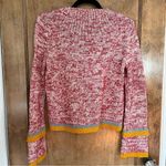 Glamorous  Super Cute Heathered Wool Blend Sweater With Teal and Yellow Trim. Photo 7